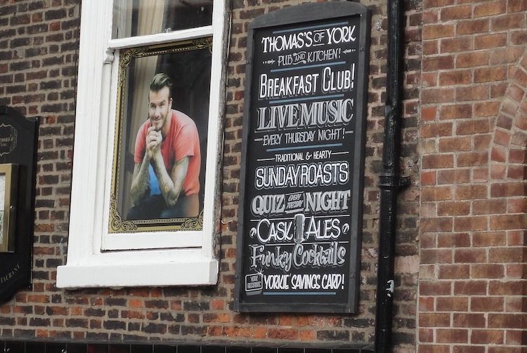 David Beckham in Pub Window