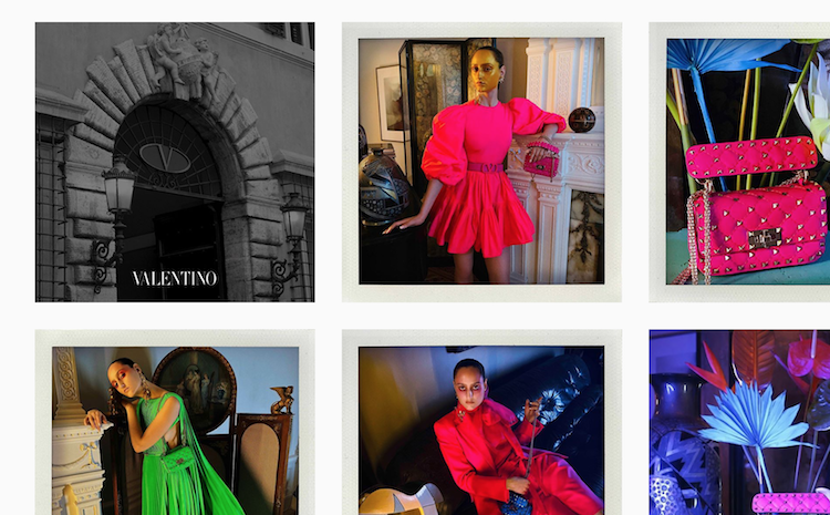 Instagram screenshot of luxury brand Valentino