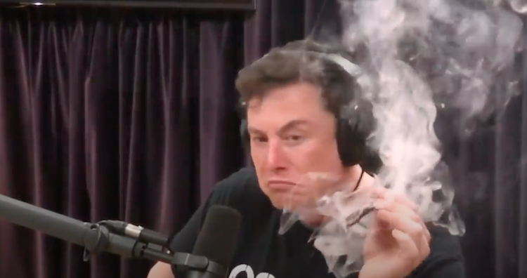 Tesla CEO smokes weed during interview