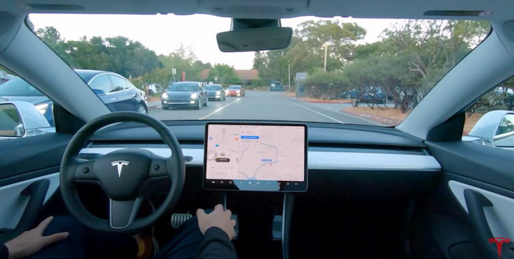 Tesla dashboard showing computer screen