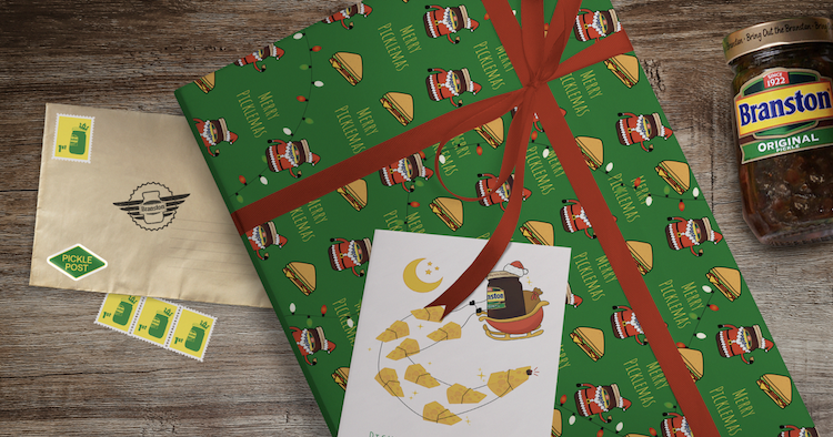Gift wrap for post a pickle campaign