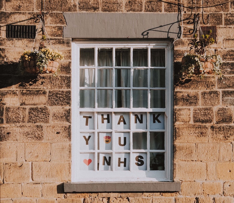 Window with NHS message