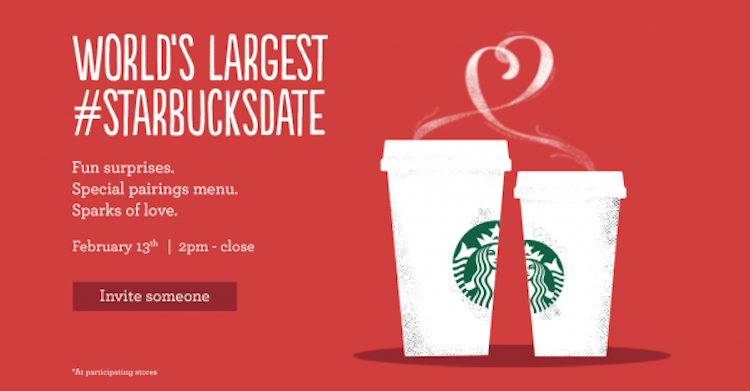 Ad for Starbucks Valentines Date Campaign