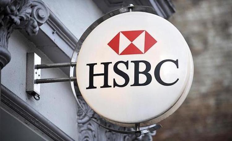 HSBC bank sign outside branch