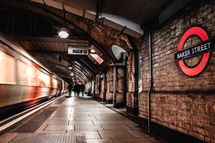 London Underground train at Baker Street Station