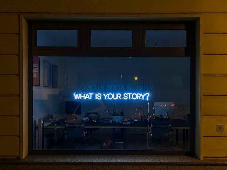 what is your story sign in neon lights