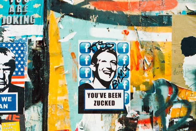 Mark Zuckerberg as graffiti