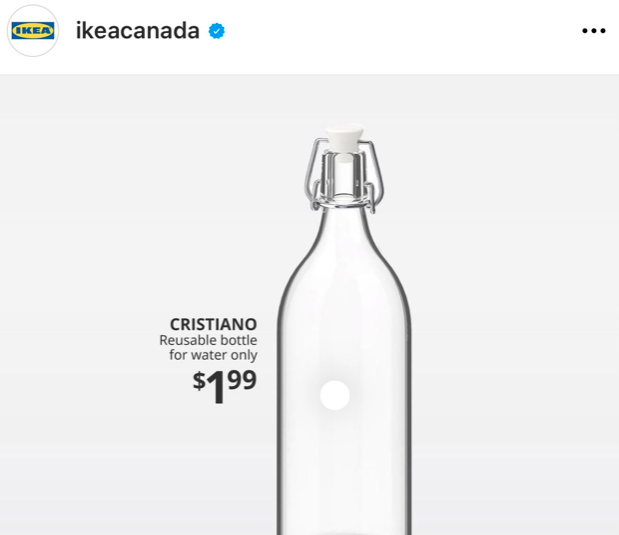 Ikea Ronaldo glass bottle on Twitter